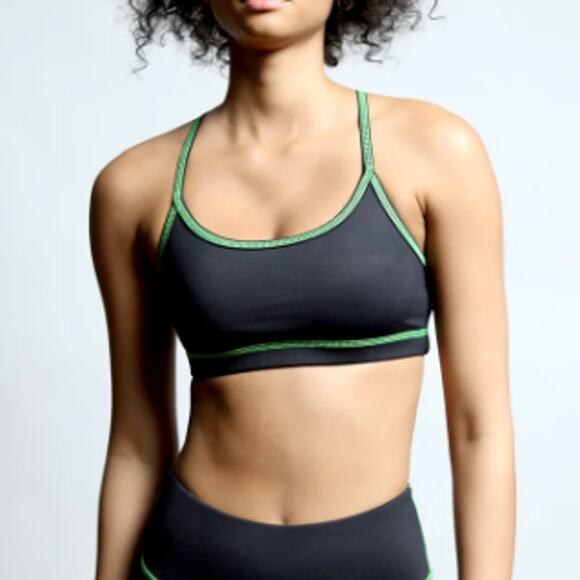 New ~ TWENTY Montréal ~ Flowetry Spaghetti Straps Sports Bra Size S - Picture 1 of 9